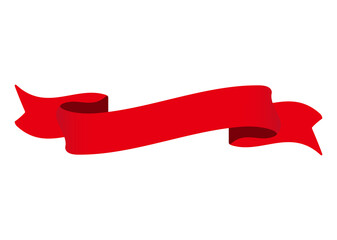 3D Style Red Ribbon Banner