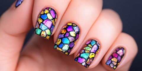 nail art  with gemstones