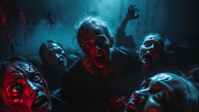 Terrifying Alien Creature in Horror Movie Atmosphere