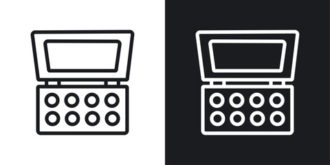 Makeup palette icons set vectors on white background.