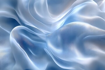 Obraz premium Abstract blue silk fabric waves.