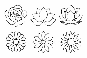 Floral Line Art for Creative Projects
