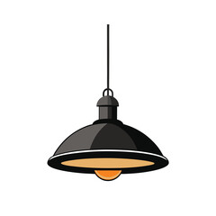 Black Hanging Lamp Vector Illustration, Cartoon & Line Art Design for Print.eps