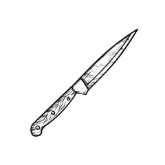 Old kitchen knife - vector illustration