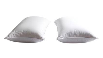 Photo of white soft pillows isolated on transparent background