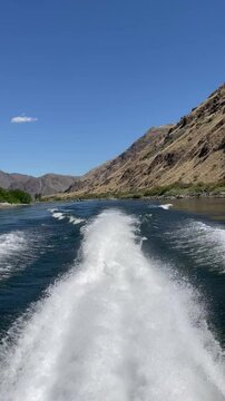 jetboat in a canyon