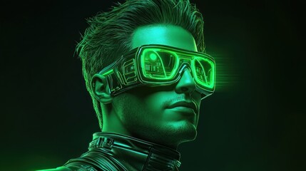 Futuristic Visionary: A Cyberpunk Portrait