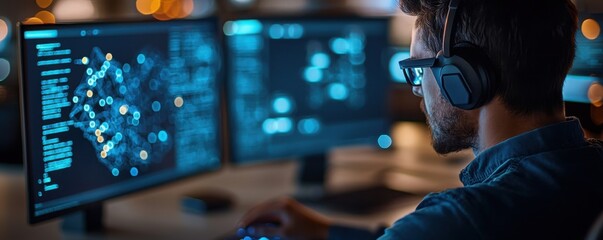 Cybersecurity analyst engaging ai to combat threats in real-time