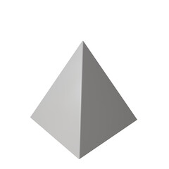 White pyramid in perspective isolated on transparent background PNG
