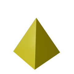 Fototapeta premium Yellow pyramid in perspective isolated on transparent background PNG