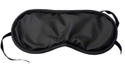 Photo of black sleeping eye mask isolated on transparent background