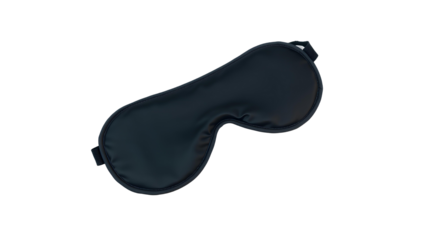 Photo of black sleeping eye mask isolated on transparent background