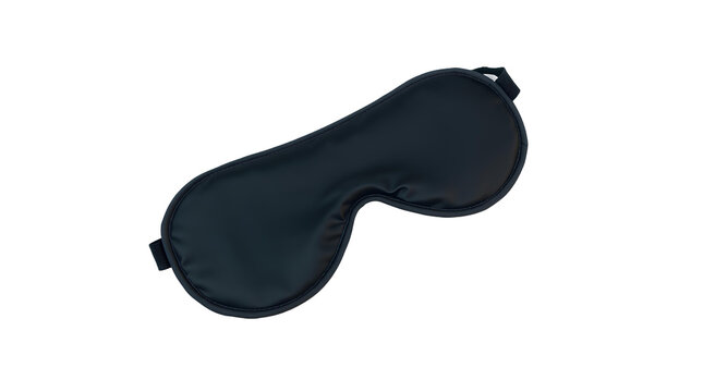 Photo of black sleeping eye mask isolated on transparent background