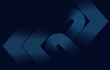Blue abstract background with glowing arrow lines. Modern shiny blue lines design. Technology futuristic concept. Horizontal banner template