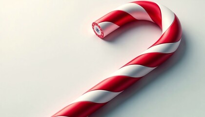 Fototapeta premium Festive 3D illustration of a traditional candy cane with vivid red and white stripes