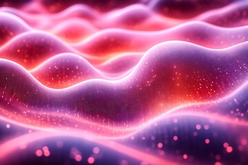Obraz premium Abstract pink and red glowing wave background.