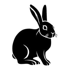 Obraz premium Rabbit Vector Black Silhouette