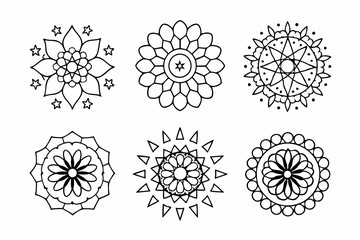 Black-and-White Mandala Design Pack