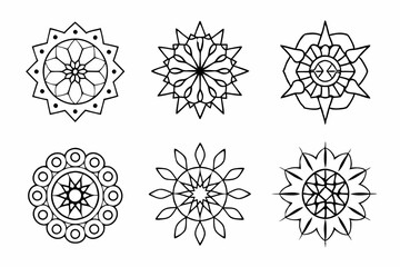 Intricate Geometric Mandala Line Art