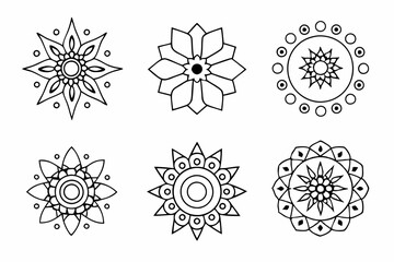 Intricate Geometric Mandala Line Art