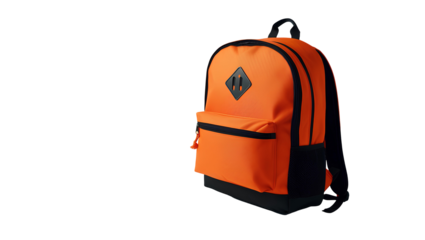 Photo of Orange School, College, University bag isolated on transparent background