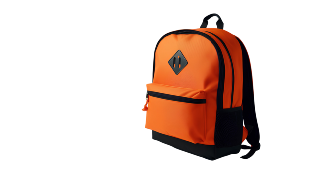 Photo of Orange School, College, University bag isolated on transparent background