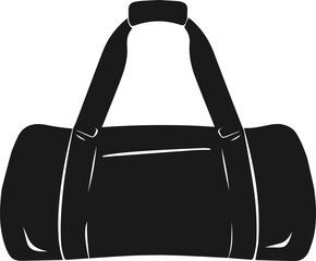 Big bag bowl silhouette black color. Bowling bag, for military and travel icon.