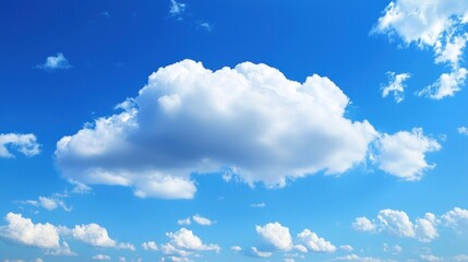 Stunning Cumulus Cloudscape: A Breathtaking View of Fluffy White Clouds Against a Vibrant Blue Sky