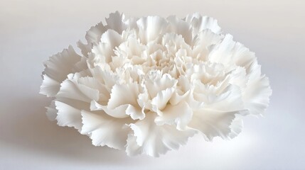 A Single Delicate White Carnation Flower Bloom