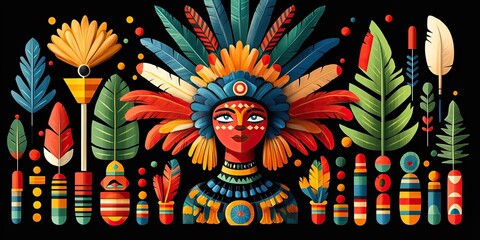 Obraz premium Vibrant carnival celebration with colorful costumes and festive accessories, AI generated