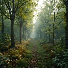 Obraz premium A bio-tech garden where flowers and digital screens combine to produce an interactive art experience, with the flowers reacting to viewers' movements and digital data