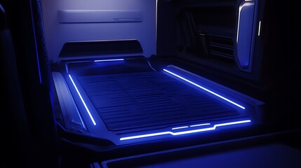 Fototapeta premium Futuristic Spaceship Bedroom Interior Design