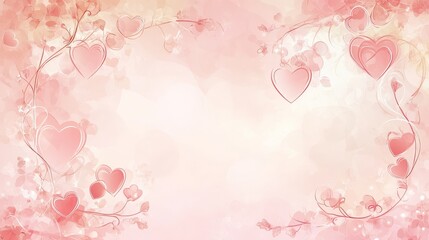Valentine's Day Background with Paper Hearts