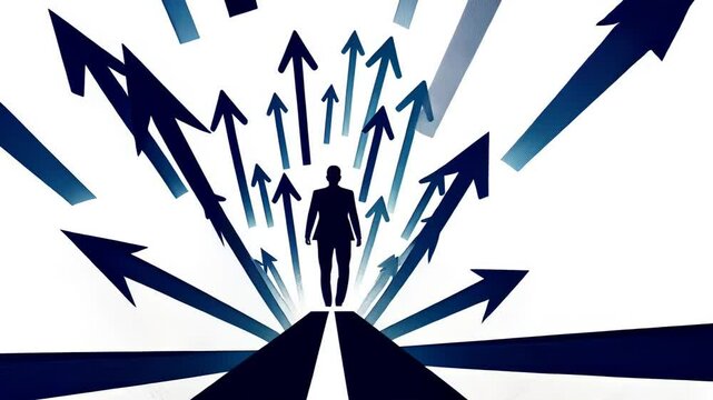 Dynamic Business Teamwork Silhouette Concept Illustration in 3D