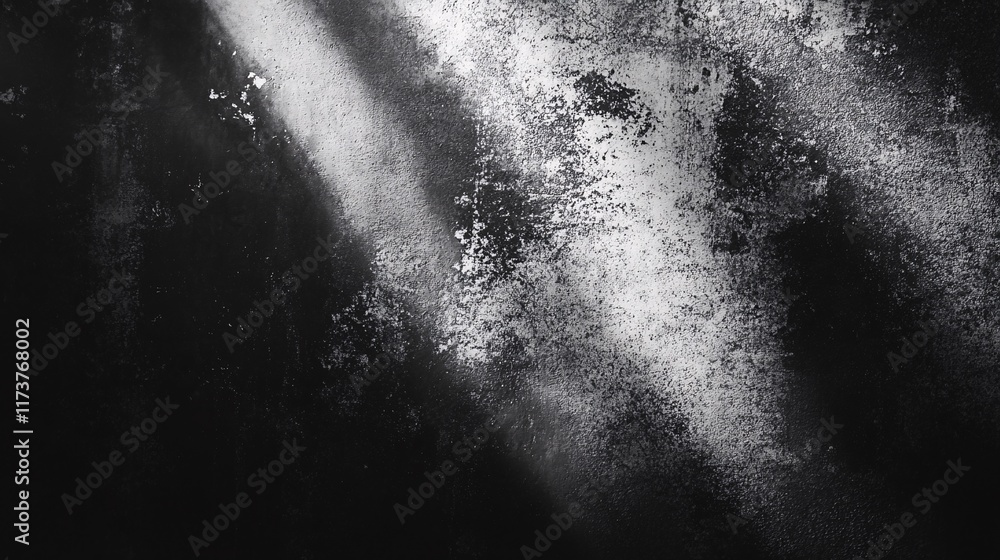 Poster striking light patterns create dramatic contrast on textured surface in dark setting