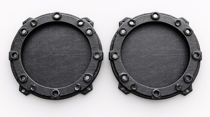 Obraz premium Black round tool holders for diverse industrial uses and storage solutions