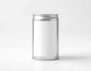 Silver Can With Blank White Label Mockup