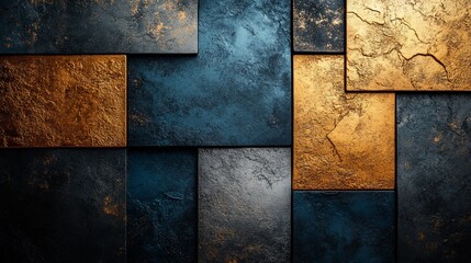 Abstract Gold and Blue Stone Texture Background