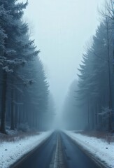 winter road in the forest