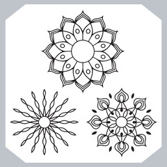 Stylish Mandala Logotype Icons Simple and Minimal Vector Art