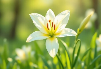 white flower in the grass