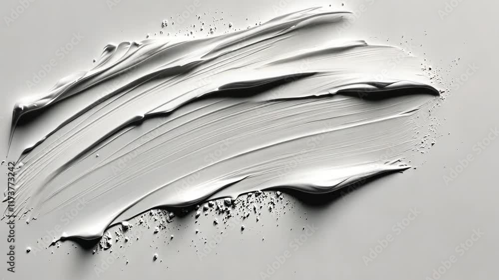 Poster Texture of thick white paint spread smoothly across a canvas showing intricate strokes and patterns