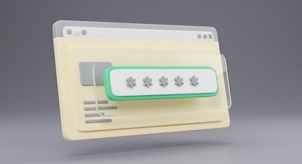 Fototapeta premium Password Box in Internet Browser. tech background