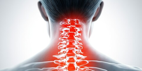 woman with neck and back pain for pain management and chiropractor concept
