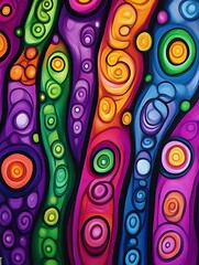 Fototapeta premium Abstract colorful swirls and circles pattern.