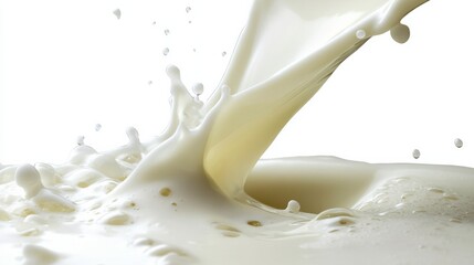 Fresh Milk Splash on Clean White Background