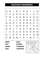 word search Weather Phenomena