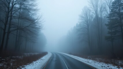 road in fog