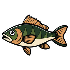 Perch fish isolated flat vector illustration on white background