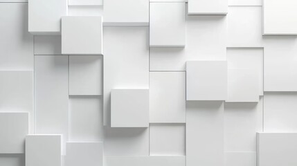 White geometric 3D blocks form an abstract textured background. Ideal for modern website designs, presentations, or minimalist wallpapers.